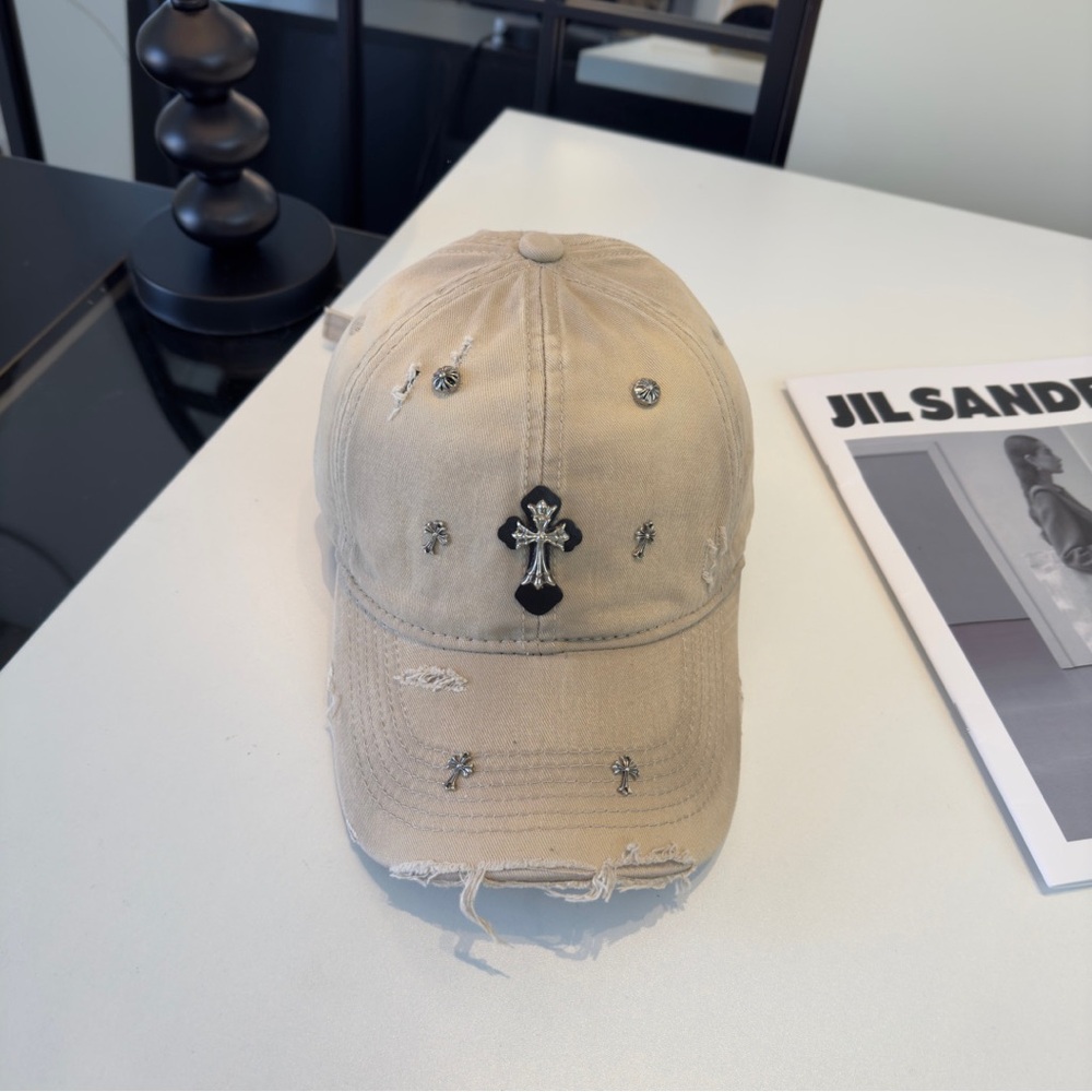 Chrome Hearts Sun-Protective Distressed Baseball Cap Head circumference: 57 cm